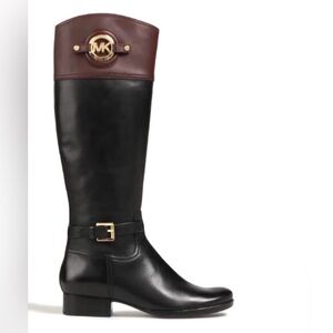 Michael Kors Black and Brown Over the Knee Boots